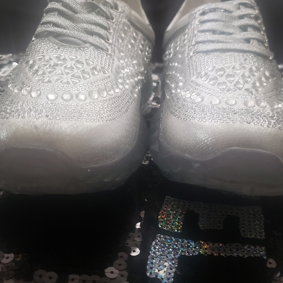 Atalina Silver Bling Fashion Sneakers - Picture 4 of 9